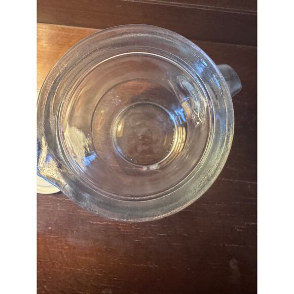 Vintage Clear Glass Pitcher with White Plastic Lid - Italy - Picture 6 of 7